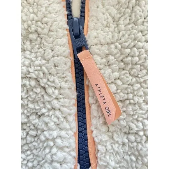 Athleta Girl Size 7 So Snug Sherpa Half Zip Fleece Pullover Pockets - Picture 4 of 6